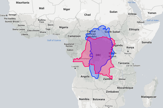 Апликација што овозможува споредба на големините на државите во светот